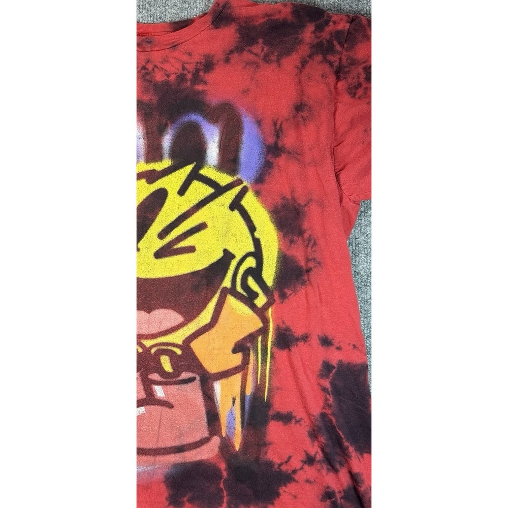 Pac-Man‎ Tie Dye Graphic T Shirt Mens XL Red Black Bandai Namco Streetwear Tee - Picture 4 of 9